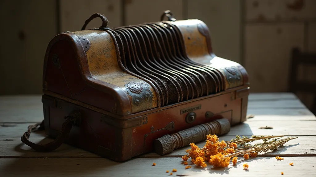 Antique accordion and Dittany of Crete
