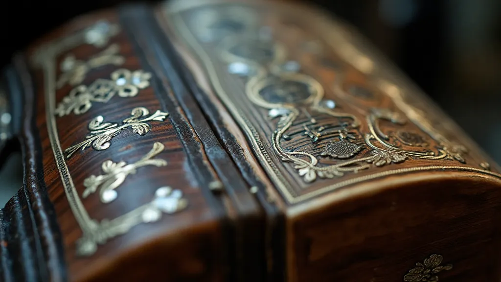 Accordion mother-of-pearl inlay