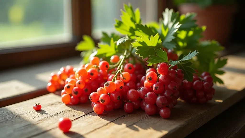 Branches of currant and gooseberry cultivars