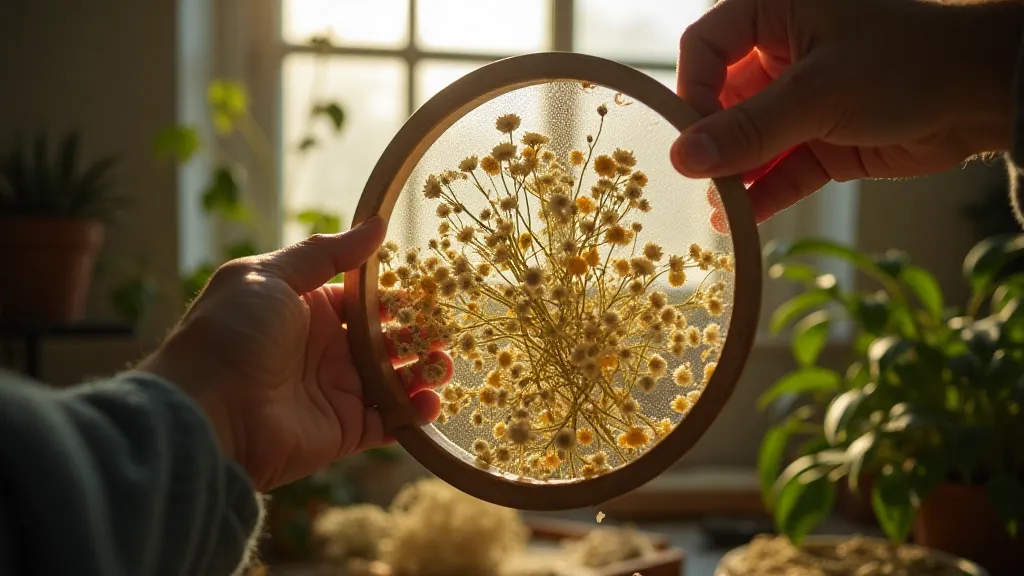 Drying Roman Chamomile flowers