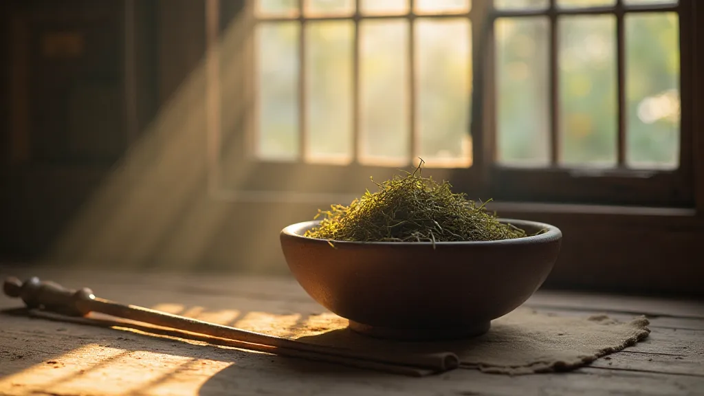 Mugwort in a ceramic bowl