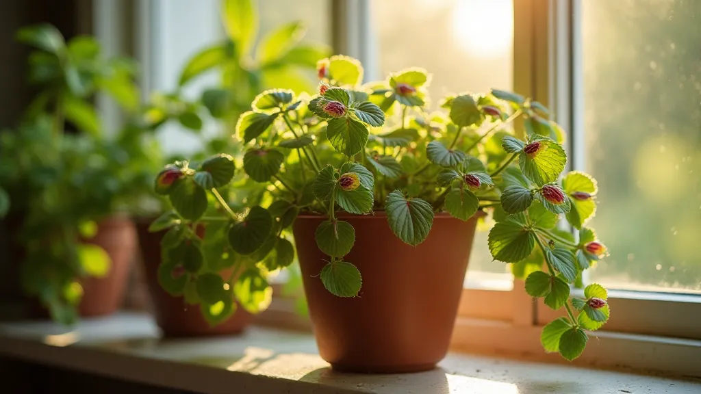Plectranthus barbatus in a pot