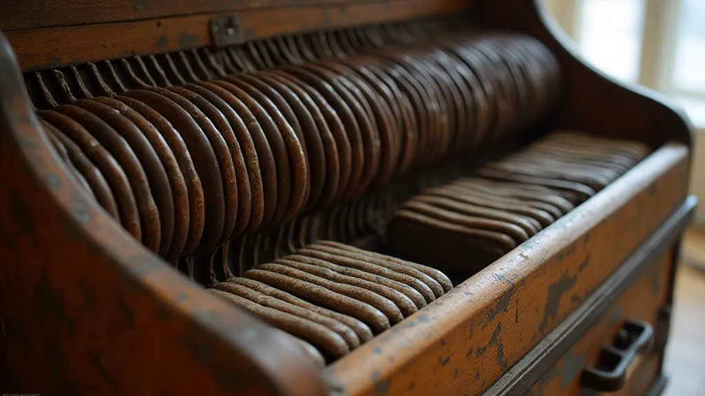 Vintage accordion interior